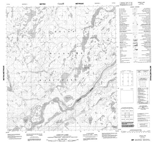 Axecut Lake Topographic Paper Map 075P16 at 1:50,000 scale