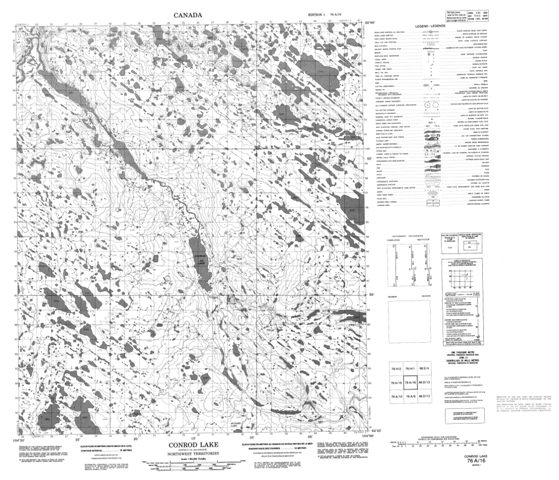 Conrod Lake Topographic Paper Map 076A16 at 1:50,000 scale