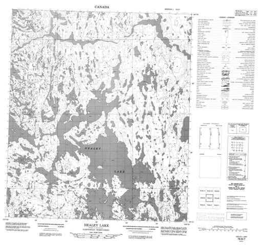 Healey Lake Topographic Paper Map 076B07 at 1:50,000 scale