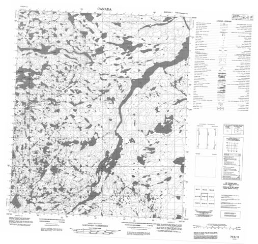 No Title Topographic Paper Map 076B13 at 1:50,000 scale