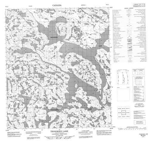 Thonokied Lake Topographic Paper Map 076C05 at 1:50,000 scale