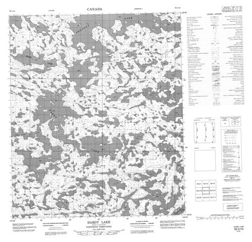 Hardy Lake Topographic Paper Map 076C13 at 1:50,000 scale