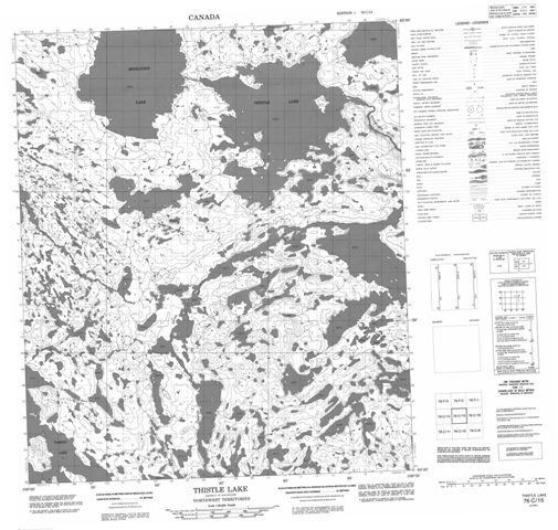 Thistle Lake Topographic Paper Map 076C15 at 1:50,000 scale