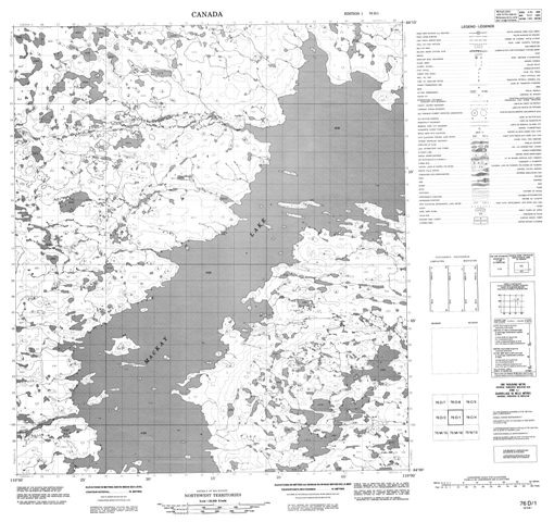 No Title Topographic Paper Map 076D01 at 1:50,000 scale