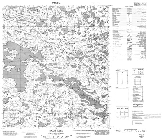 Snake Lake Topographic Paper Map 076D02 at 1:50,000 scale