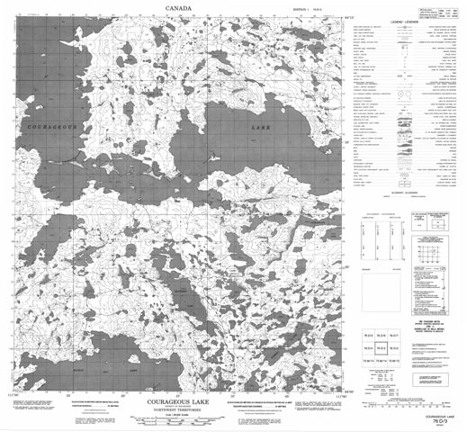 Courageous Lake Topographic Paper Map 076D03 at 1:50,000 scale