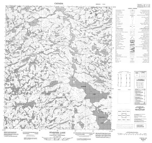 Starfish Lake Topographic Paper Map 076D05 at 1:50,000 scale
