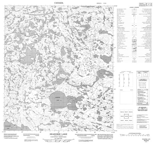 Seahorse Lake Topographic Paper Map 076D06 at 1:50,000 scale