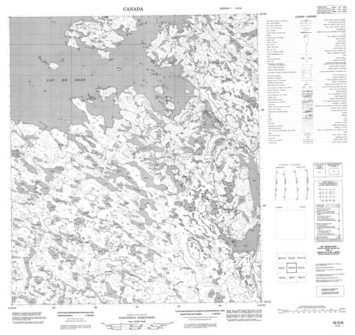 No Title Topographic Paper Map 076D08 at 1:50,000 scale
