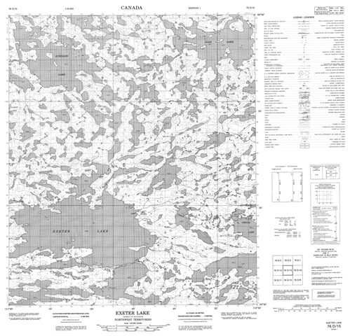 Exeter Lake Topographic Paper Map 076D15 at 1:50,000 scale
