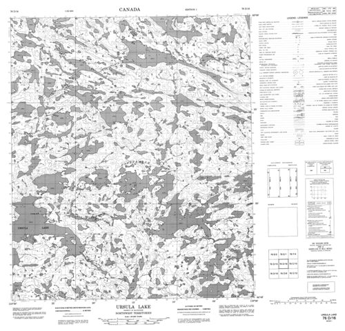 Ursula Lake Topographic Paper Map 076D16 at 1:50,000 scale