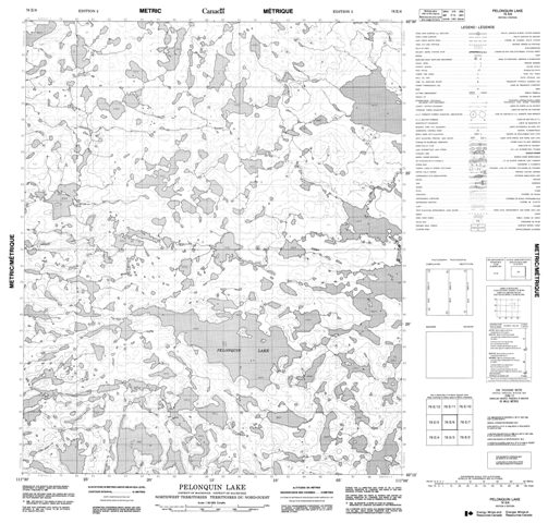 Pelonquin Lake Topographic Paper Map 076E06 at 1:50,000 scale