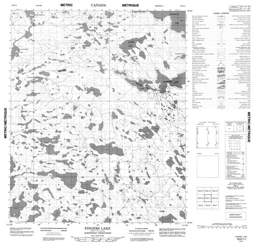 Fingers Lake Topographic Paper Map 076E11 at 1:50,000 scale