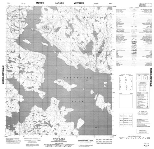 Unit Lake Topographic Paper Map 076E14 at 1:50,000 scale