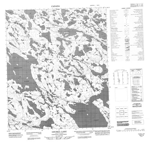 Ghurka Lake Topographic Paper Map 076F03 at 1:50,000 scale