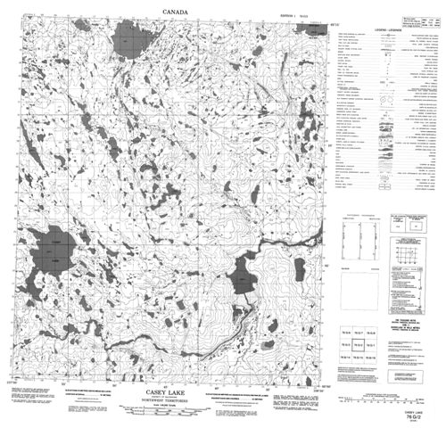 Casey Lake Topographic Paper Map 076G02 at 1:50,000 scale