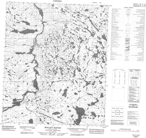 Malley Rapids Topographic Paper Map 076G03 at 1:50,000 scale