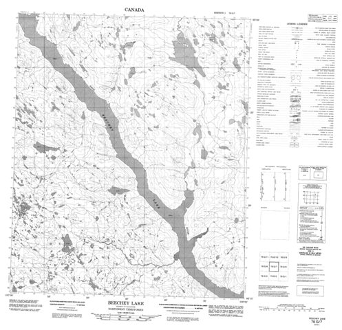 Beechey Lake Topographic Paper Map 076G07 at 1:50,000 scale
