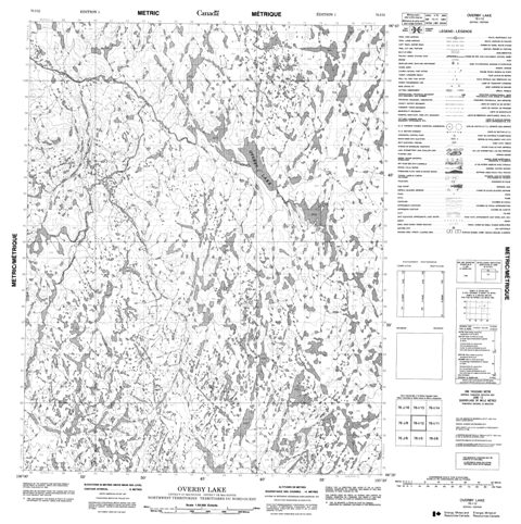 Overby Lake Topographic Paper Map 076I12 at 1:50,000 scale