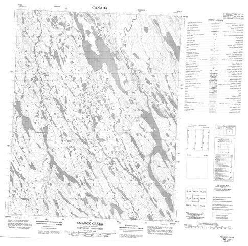 Amagok Creek Topographic Paper Map 076J05 at 1:50,000 scale