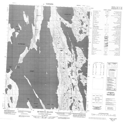 Quadyuk Island Topographic Paper Map 076J13 at 1:50,000 scale