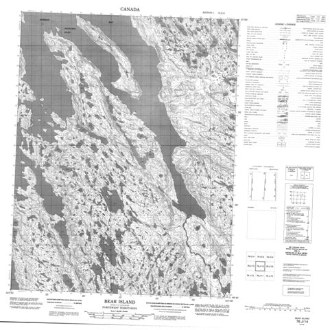 Bear Island Topographic Paper Map 076J14 at 1:50,000 scale