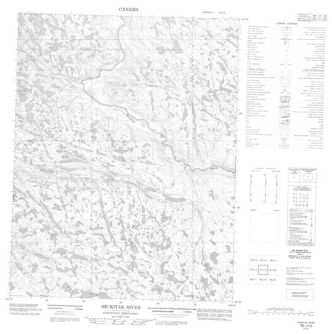 Hiukitak River Topographic Paper Map 076J15 at 1:50,000 scale