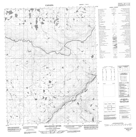Sellwood River Topographic Paper Map 076K14 at 1:50,000 scale