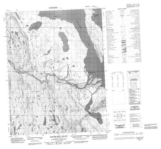 Bathurst Inlet Topographic Paper Map 076K16 at 1:50,000 scale