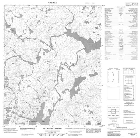 Belanger Rapids Topographic Paper Map 076L03 at 1:50,000 scale