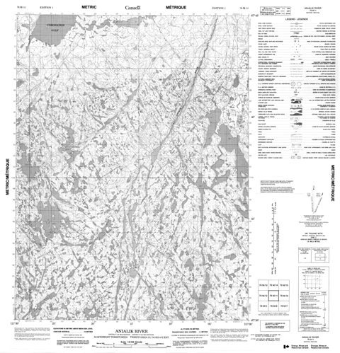 Anialik River Topographic Paper Map 076M11 at 1:50,000 scale