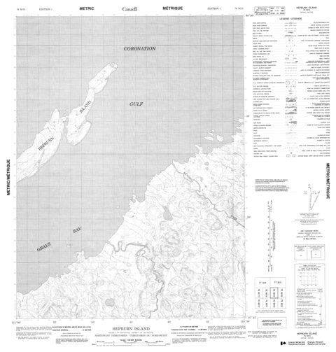 Hepburn Island Topographic Paper Map 076M15 at 1:50,000 scale