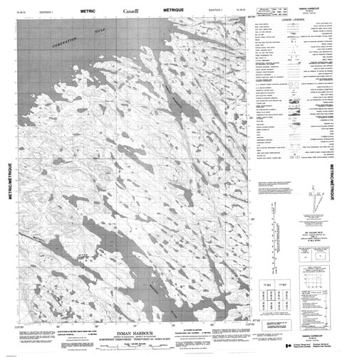Inman Harbour Topographic Paper Map 076M16 at 1:50,000 scale