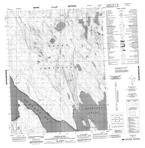 Portage Bay Topographic Paper Map 076N01 at 1:50,000 scale