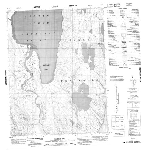 Baillie Bay Topographic Paper Map 076N07 at 1:50,000 scale