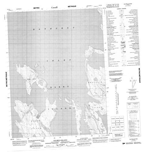Iglorua Island Topographic Paper Map 076N09 at 1:50,000 scale