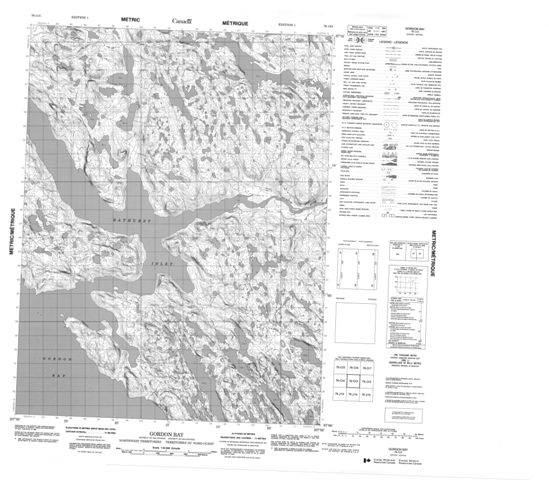 Gordon Bay Topographic Paper Map 076O03 at 1:50,000 scale