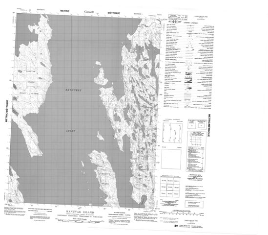 Kanuyak Island Topographic Paper Map 076O05 at 1:50,000 scale