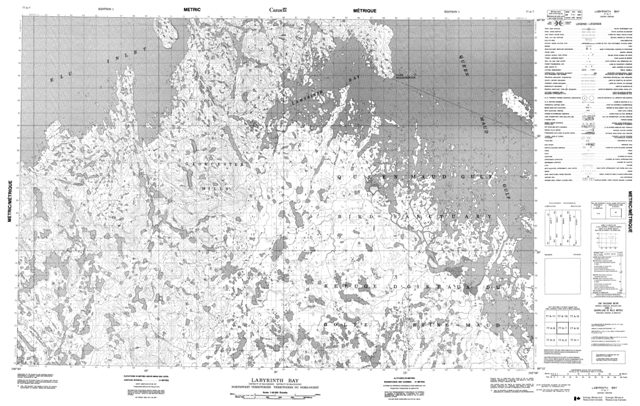 Labyrinth Bay Topographic Paper Map 077A07 at 1:50,000 scale