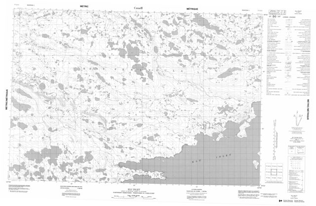 Elu Inlet Topographic Paper Map 077A11 at 1:50,000 scale