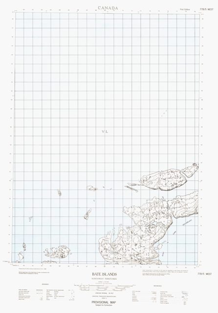 Bate Islands Topographic Paper Map 077B05W at 1:50,000 scale