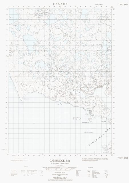 Cambridge Bay Topographic Paper Map 077D02E at 1:50,000 scale