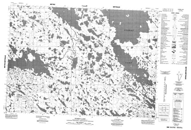 Surrey Lake Topographic Paper Map 077D12 at 1:50,000 scale