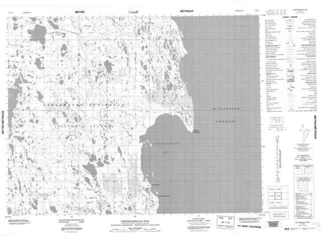 Fredrikshald Bay Topographic Paper Map 077H08 at 1:50,000 scale