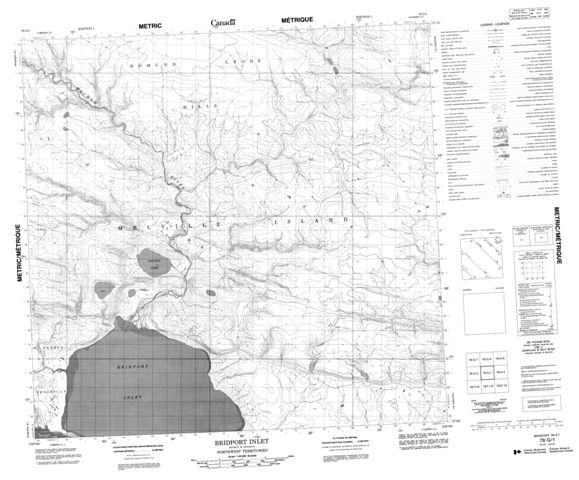 Bridport Inlet Topographic Paper Map 078G01 at 1:50,000 scale