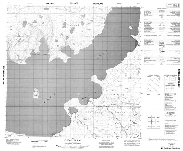 Chevalier Bay Topographic Paper Map 078G04 at 1:50,000 scale