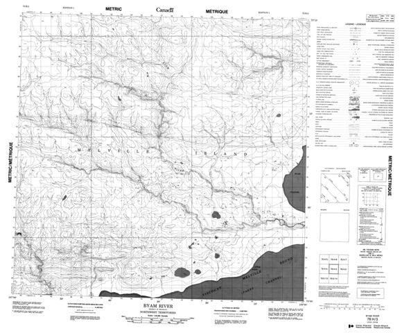 Byam River Topographic Paper Map 078H03 at 1:50,000 scale