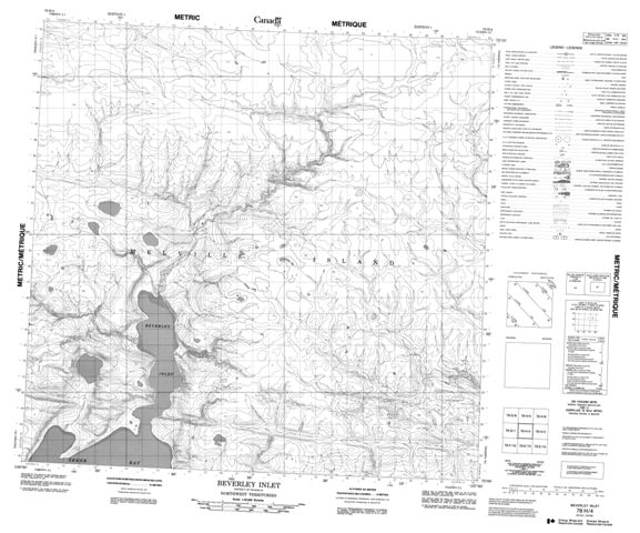 Beverley Inlet Topographic Paper Map 078H04 at 1:50,000 scale