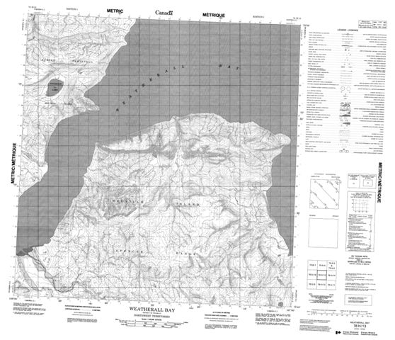 Weatherall Bay Topographic Paper Map 078H13 at 1:50,000 scale