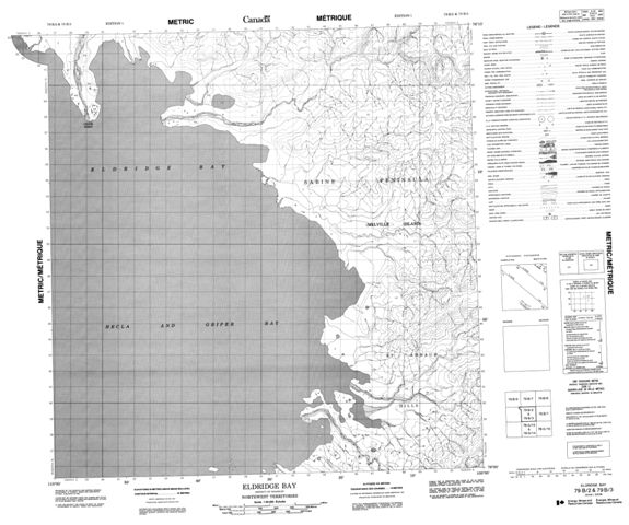 Eldridge Bay Topographic Paper Map 079B02 at 1:50,000 scale